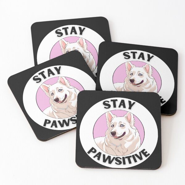 Item preview, STAY PAWSITVE white swiss shepherd  designed and sold by GoodyPaws.