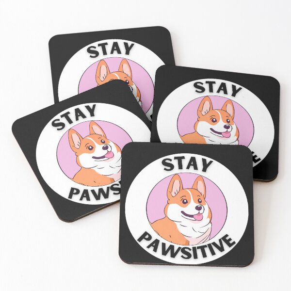 Item preview, STAY PAWSITVE kawaii corgi  designed and sold by GoodyPaws.
