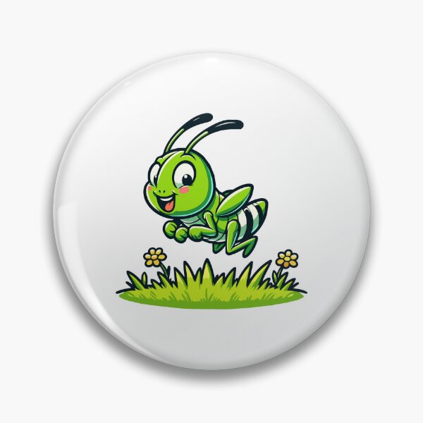 Item preview, Joyful Green Grasshopper - Playful Insect designed and sold by Akioos.
