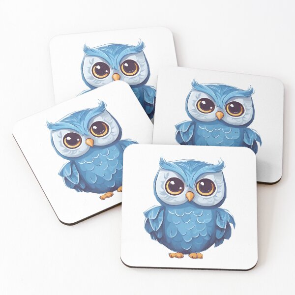 Item preview, blue owl with big eyes designed and sold by isabeline.