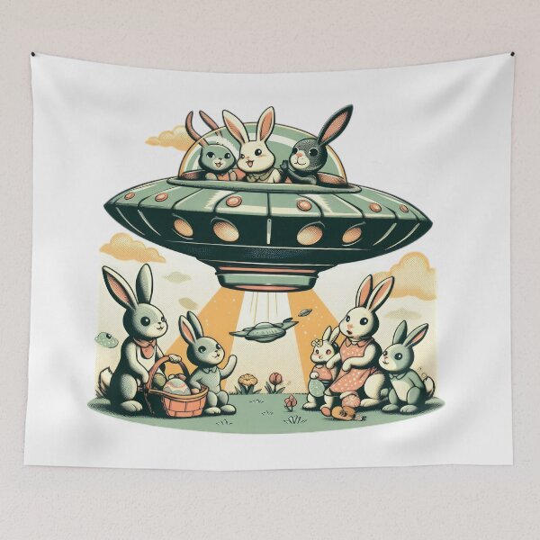 Item preview, alien rabbits with Easter bunnies Easter Funny animals  designed and sold by Expressions-Sel.