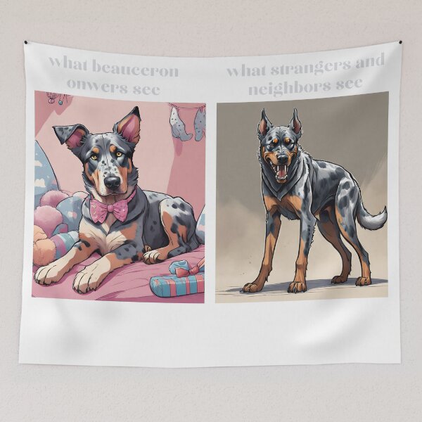 Artikelvorschau, Was Beauceron-Besitzer sehen vs. was Fremde und Nachbarn sehen entworfen und verkauft von GoodyPaws.