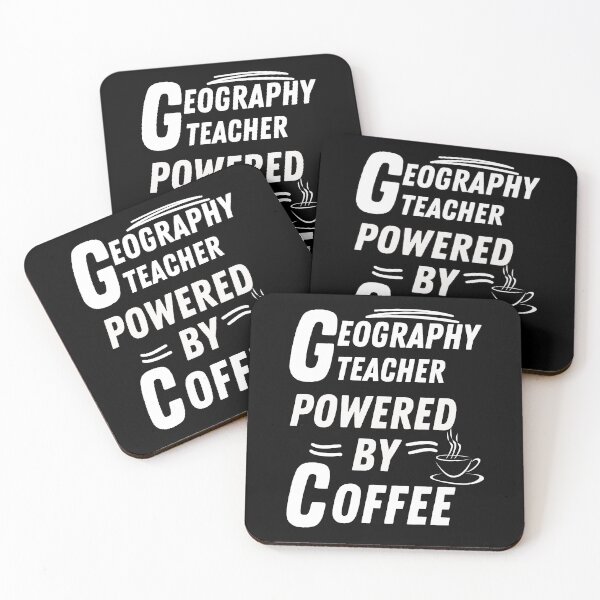 Item preview, Geography teacher powered by coffee designed and sold by annoying-shirts.