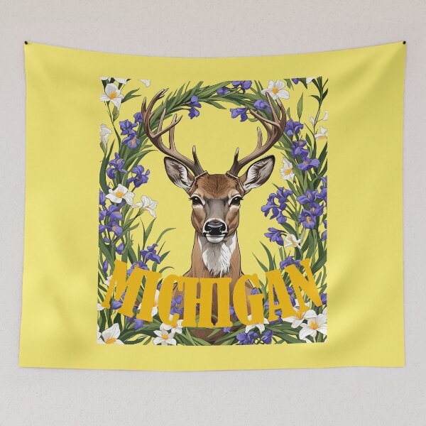 Item preview, For The Love Of Michigan Deer and Iris Flower designed and sold by taiche.