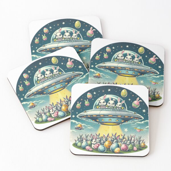 Item preview,  alien rabbits with Easter bunnies and eggs Easter Funny animals  designed and sold by Expressions-Sel.