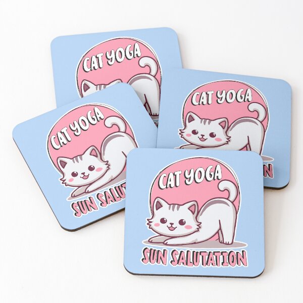 Item preview, cat yoga, sun salutation designed and sold by samah82.