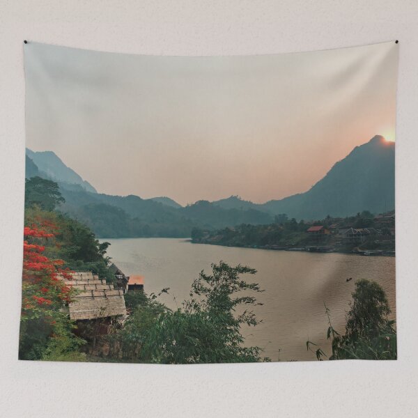 Item preview, Exceptional sunset over the mountains of Nong Khiaw in Laos designed and sold by franck380.