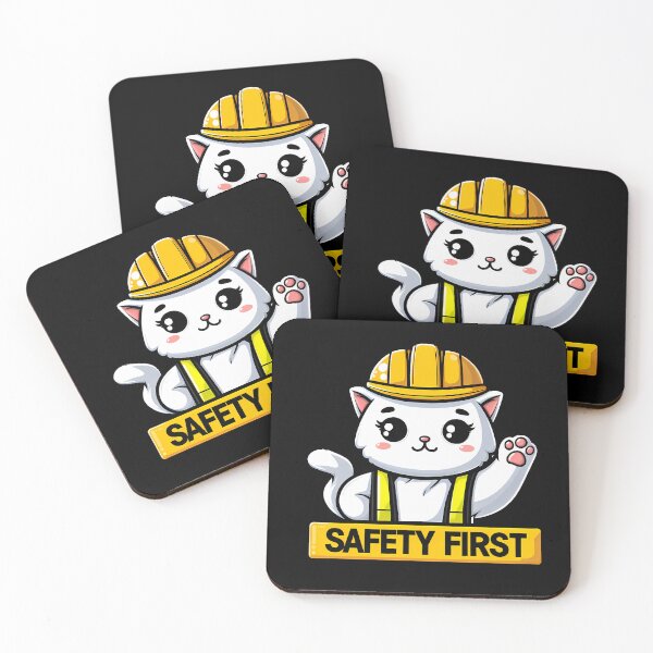 Item preview, Safety First Cat designed and sold by Funny Vintage Stickers And T-Shirts.