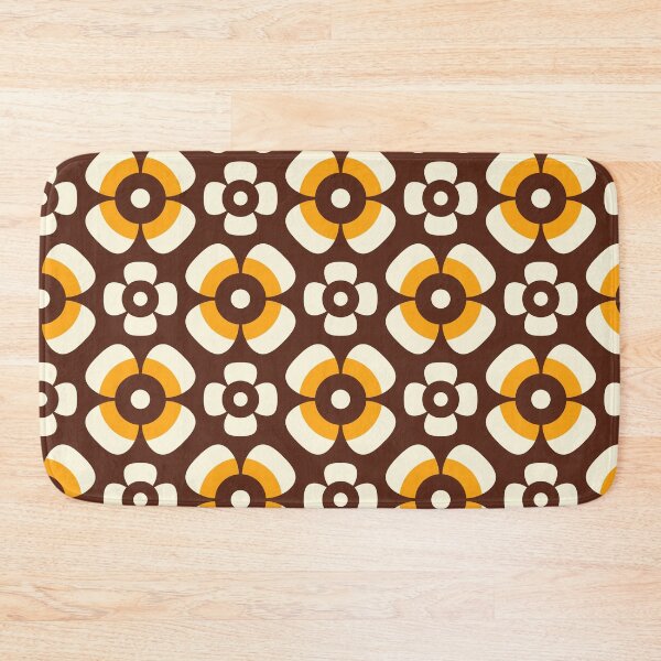 Item preview, 3082 A - retro hippie daisies pattern, brown yellow designed and sold by RouCouCou.