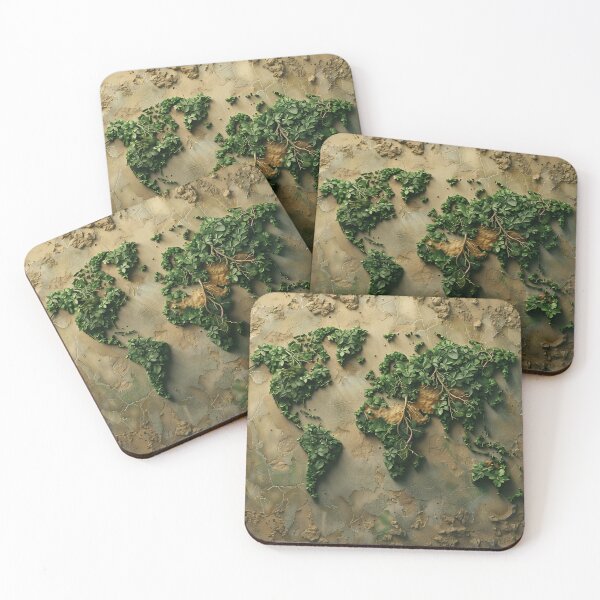 Item preview, World Map in Greenery and Desert designed and sold by palmyst.