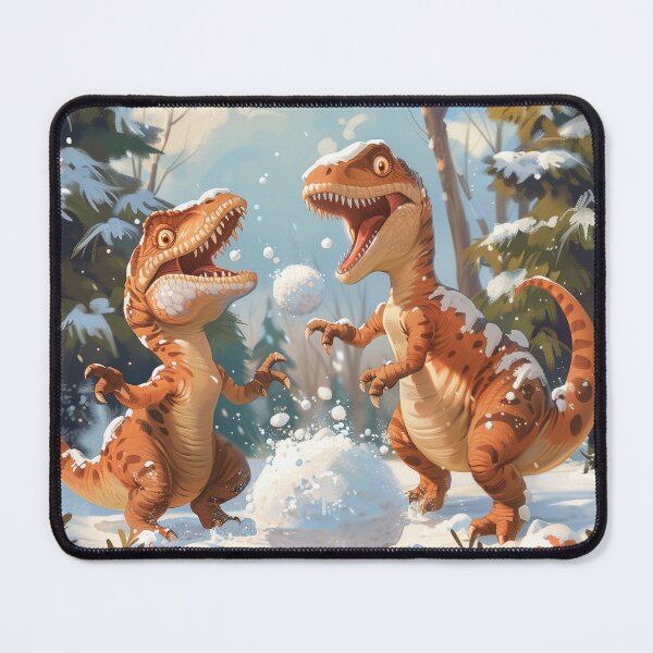 Item preview, Dinosaurs Enjoying a Snowy Day designed and sold by palmyst.