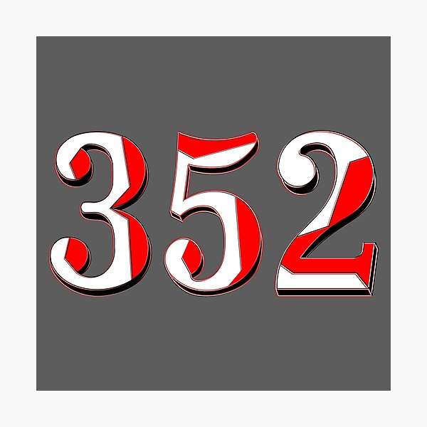 Item preview, number three hundred and fifty two digit 352 order sequence team member age designed and sold by 4rpixs.