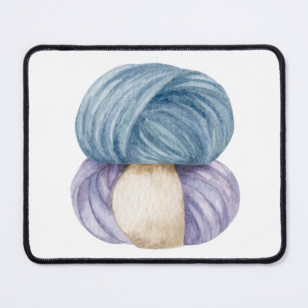 Item preview, Balls of yarn, hand draw, watercolor illustration, blue, purple, wool designed and sold by TanyaKremen.
