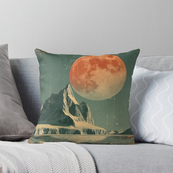 Item preview, Giant Red Moon over Icy Peaks designed and sold by palmyst.
