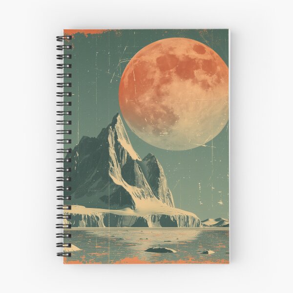 Item preview, Giant Red Moon over Icy Peaks designed and sold by palmyst.