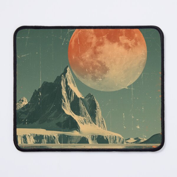 Item preview, Giant Red Moon over Icy Peaks designed and sold by palmyst.