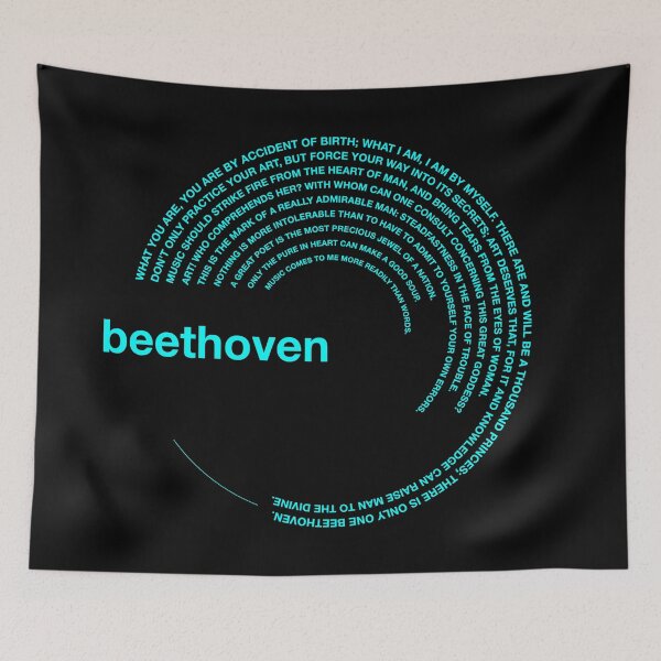 Item preview, Ludwig van Beethoven famous quotes poster [aqua] designed and sold by CMYKStudio.
