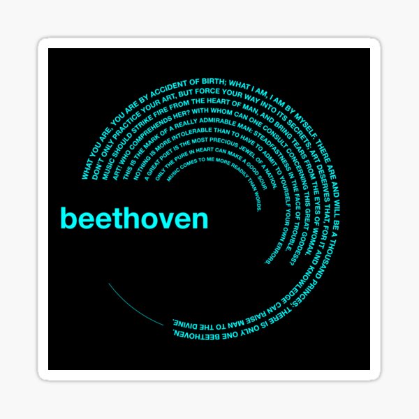 Ludwig van Beethoven famous quotes poster [aqua] Sticker