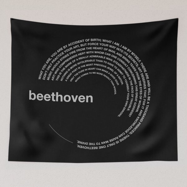 Item preview, Ludwig van Beethoven famous quotes poster [silver] designed and sold by CMYKStudio.