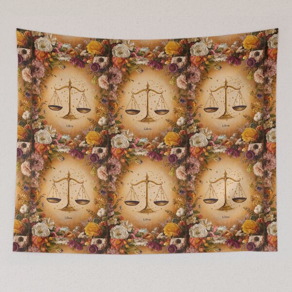 Item preview, Libra Astrology. Zodiac sign, Libra symbol, floral designed and sold by ZodiacWonders.