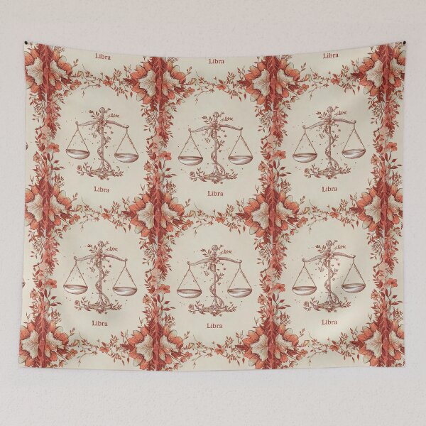 Item preview, Libra Astrology. Zodiac sign, Libra symbol, floral designed and sold by ZodiacWonders.