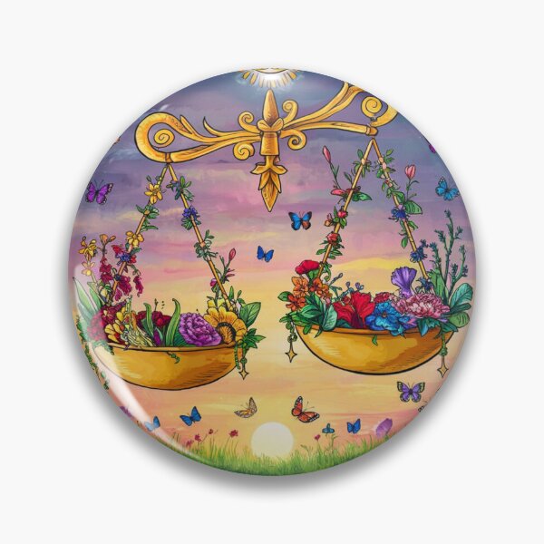 Item preview, Libra Astrology. Zodiac sign, Libra symbol, floral designed and sold by ZodiacWonders.