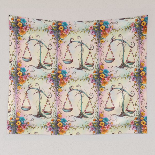 Item preview, Libra Astrology. Zodiac sign, Libra symbol, floral designed and sold by ZodiacWonders.