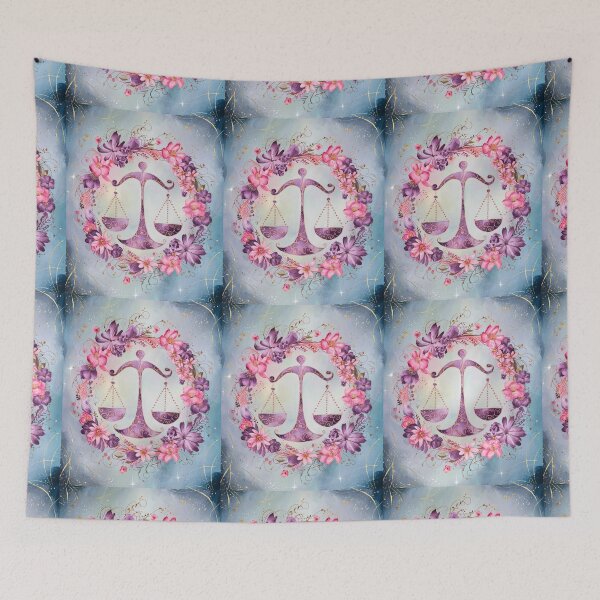 Item preview, Libra Astrology. Zodiac sign, Libra symbol, floral designed and sold by ZodiacWonders.