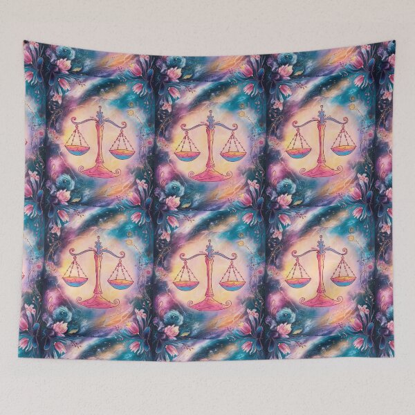 Item preview, Libra Astrology. Zodiac sign, Libra symbol, floral designed and sold by ZodiacWonders.