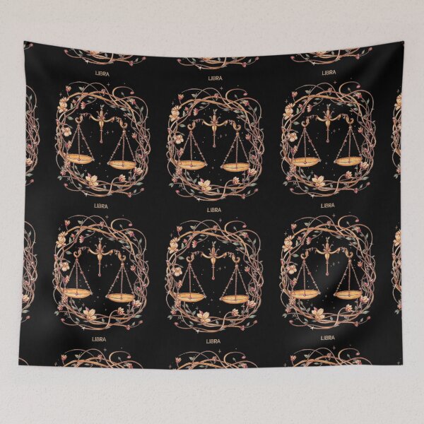 Item preview, Libra Astrology. Zodiac sign, Libra symbol, floral designed and sold by ZodiacWonders.
