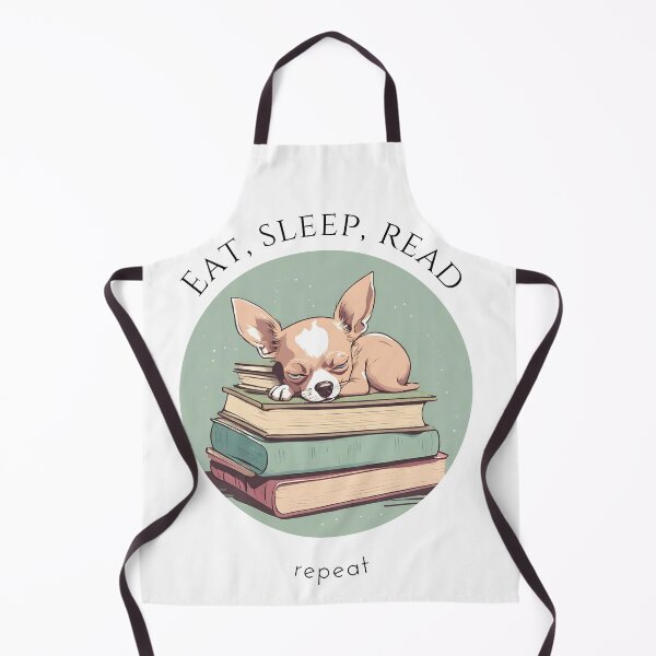 Item preview, Eat sleep read repeat books bookwarm booklover funny cute chihuahua dog designed and sold by SoulfulT.