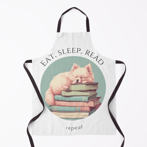 Item preview, Eat sleep read repeat books bookwarm booklover funny cute pomeranian dog designed and sold by SoulfulT.