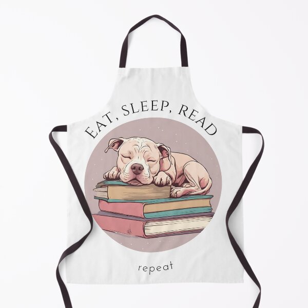 Item preview, Eat sleep read repeat books bookwarm booklover funny cute pittbull dog designed and sold by SoulfulT.