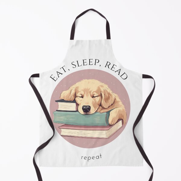 Item preview, Eat sleep read repeat books bookwarm booklover funny cute golden retriever dog designed and sold by SoulfulT.