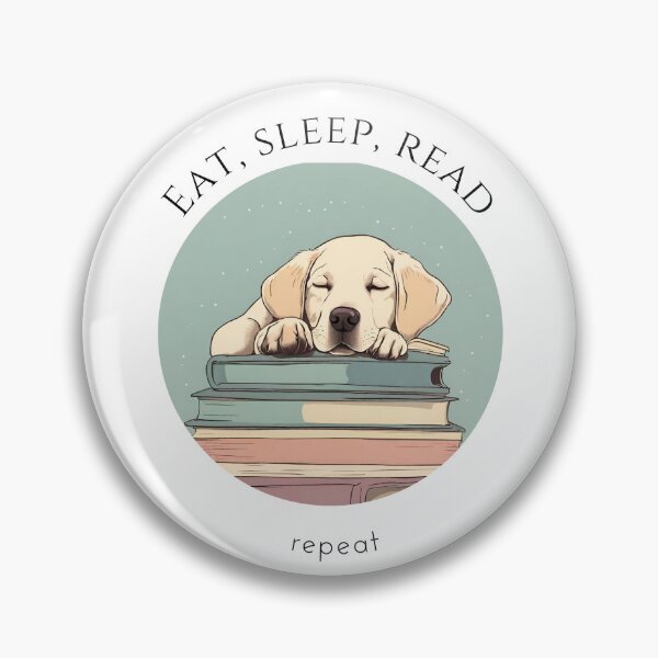Item preview, Eat sleep read repeat books bookwarm booklover funny cute labrador dog designed and sold by SoulfulT.
