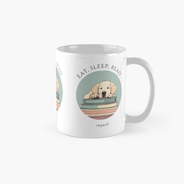 Item preview, Eat sleep read repeat books bookwarm booklover funny cute labrador dog designed and sold by SoulfulT.