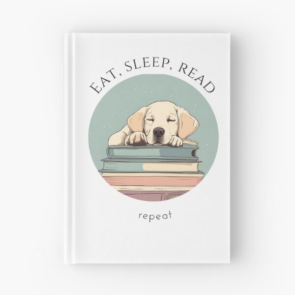 Item preview, Eat sleep read repeat books bookwarm booklover funny cute labrador dog designed and sold by SoulfulT.