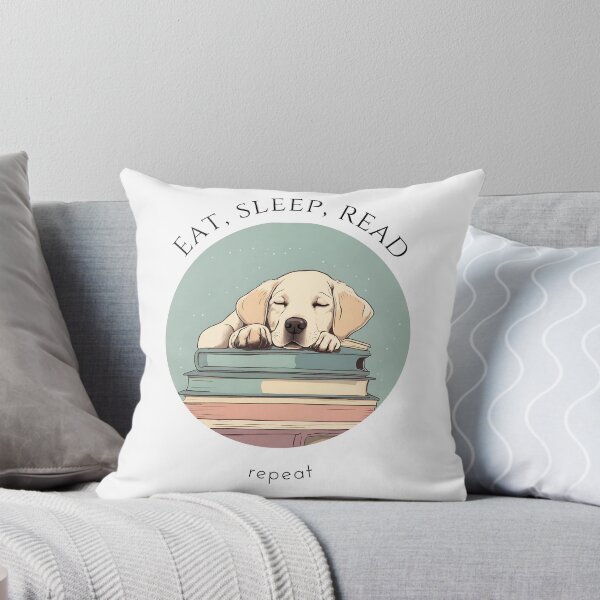 Item preview, Eat sleep read repeat books bookwarm booklover funny cute labrador dog designed and sold by SoulfulT.