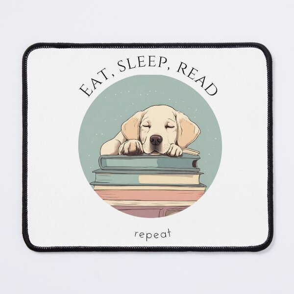 Item preview, Eat sleep read repeat books bookwarm booklover funny cute labrador dog designed and sold by SoulfulT.