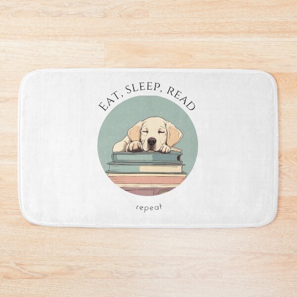 Item preview, Eat sleep read repeat books bookwarm booklover funny cute labrador dog designed and sold by SoulfulT.