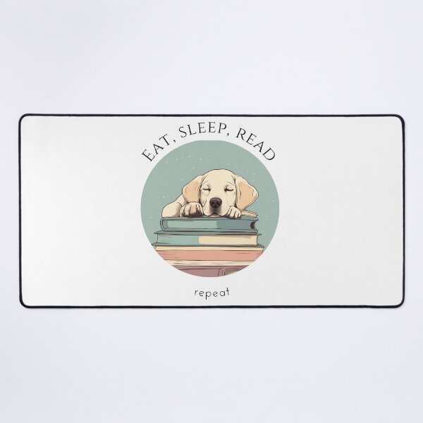 Item preview, Eat sleep read repeat books bookwarm booklover funny cute labrador dog designed and sold by SoulfulT.