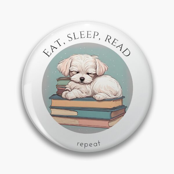 Item preview, Eat sleep read repeat books bookwarm booklover funny cute maltese dog designed and sold by SoulfulT.