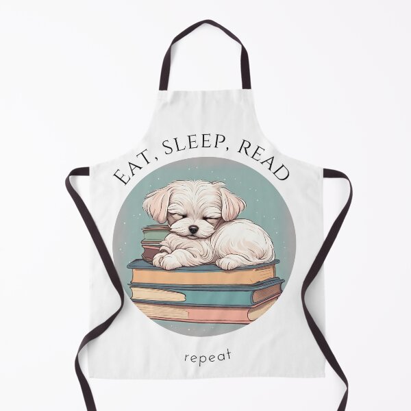 Item preview, Eat sleep read repeat books bookwarm booklover funny cute maltese dog designed and sold by SoulfulT.