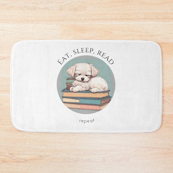 Item preview, Eat sleep read repeat books bookwarm booklover funny cute maltese dog designed and sold by SoulfulT.