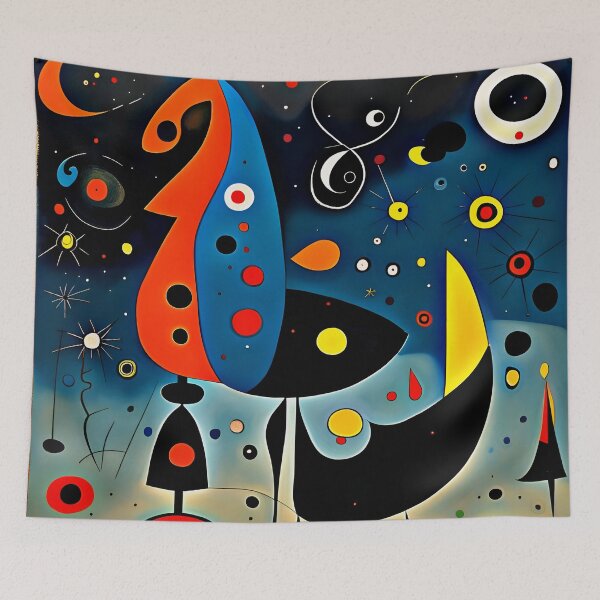 Item preview, Miró Inspired Abstract Surrealist Art  designed and sold by Sizani.