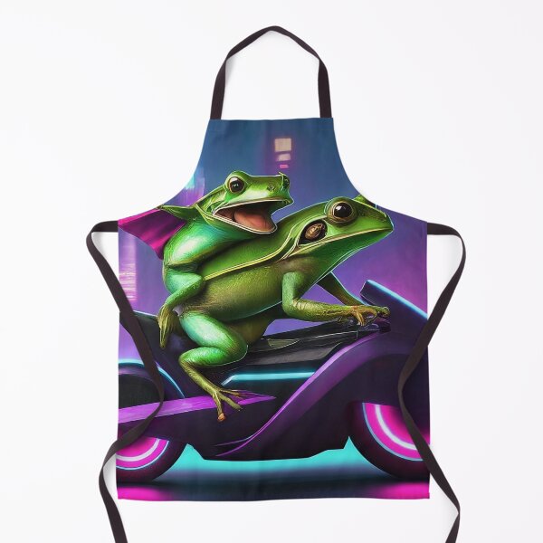 Item preview, Frogs Riding Bike Through Neon Dreamscape designed and sold by bub creates.