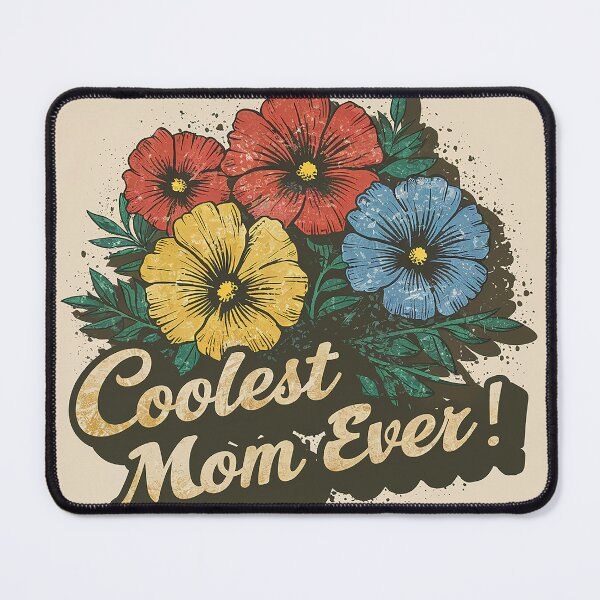 Aperçu de l'œuvre La maman la plus cool de tous les temps ! Floral de style vintage créée et vendue par MD2Graphics.