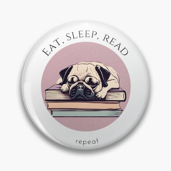 Item preview, Eat sleep read repeat books bookwarm booklover funny cute sleeping pug dog designed and sold by SoulfulT.