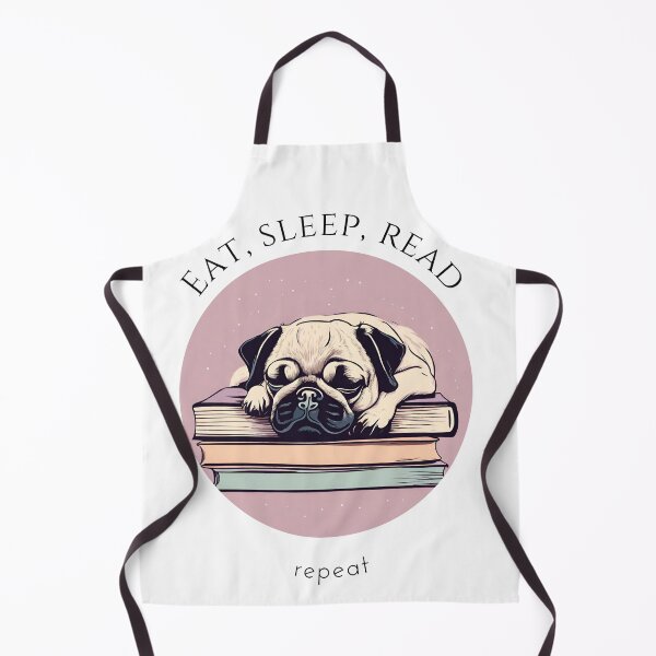 Item preview, Eat sleep read repeat books bookwarm booklover funny cute sleeping pug dog designed and sold by SoulfulT.