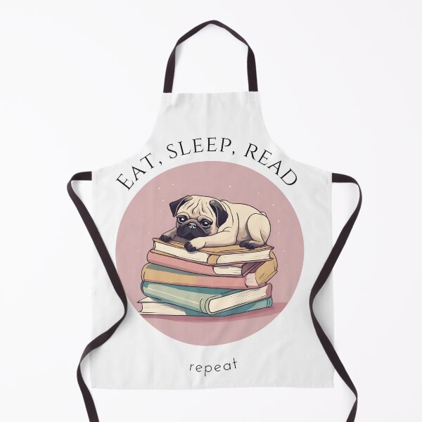 Item preview, Copy of Eat sleep read repeat books bookwarm booklover funny cute pug dog designed and sold by SoulfulT.